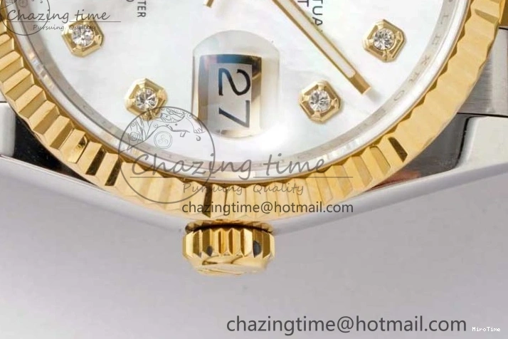 MiroTime 0311 GoodFit DateJust 36 SS YG DIWF 1:1 Best Edition 904L Steel White MOP Diamonds Dial on Jubilee Bracelet SA 2324